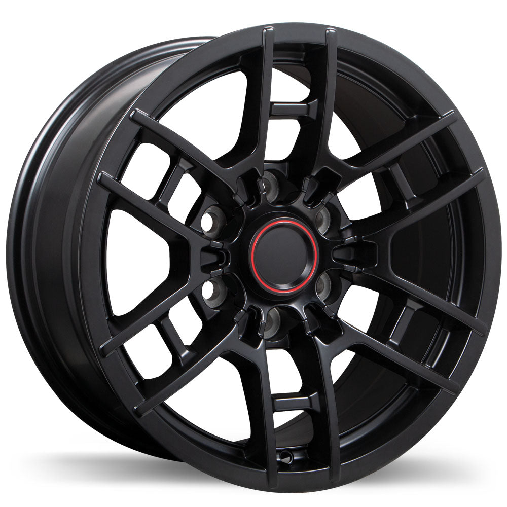 Replika R258 Satin Black 17x8 +5 6x139.7mm 106.1mm - Wheelwiz