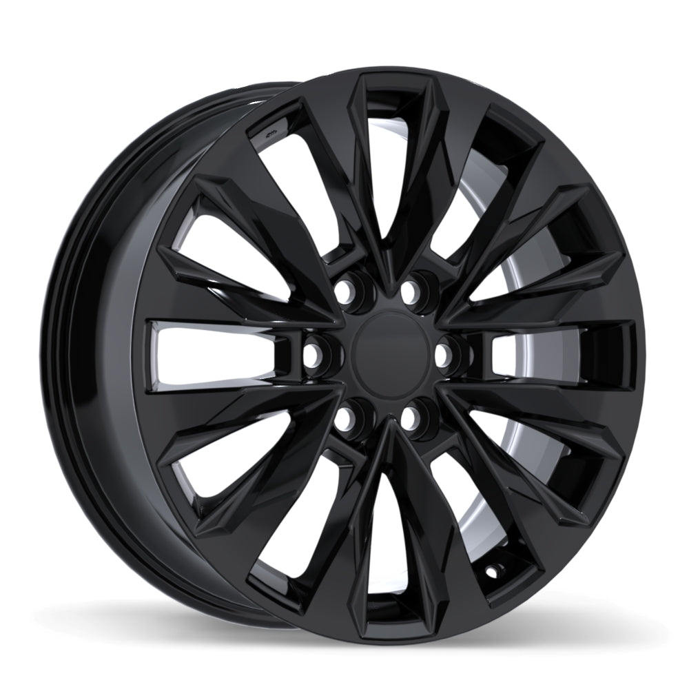 Replika R279 Gloss Black 20x8 +56 6x139.7mm 95.1mm - Wheelwiz