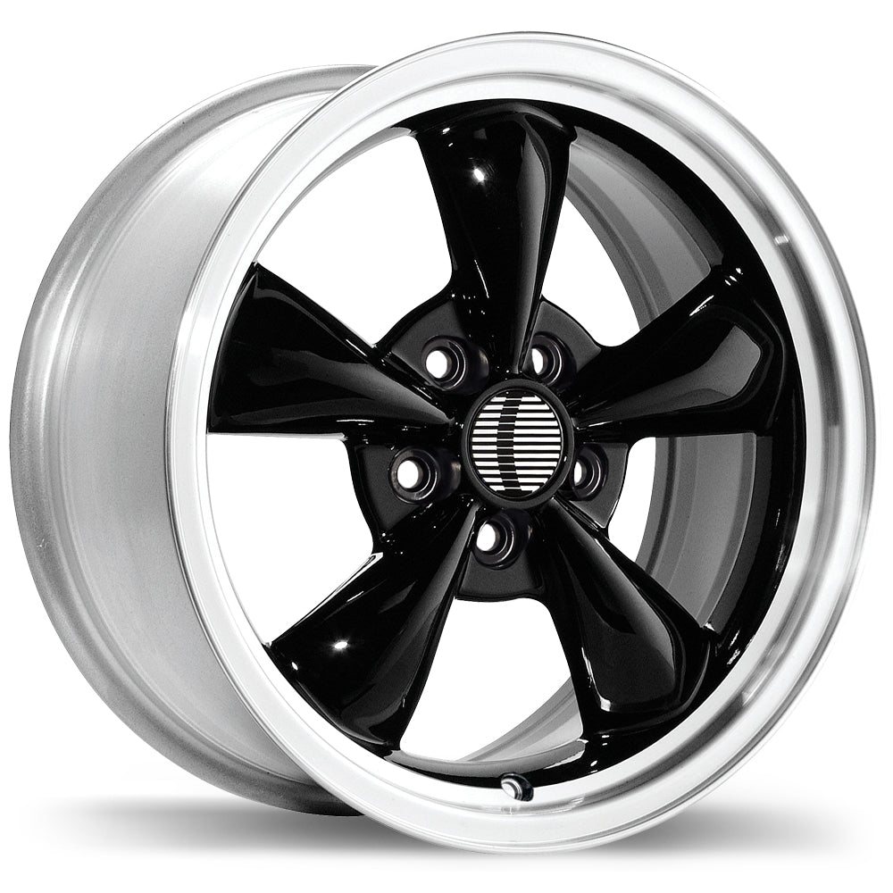 Replika R35A Gloss Black with Machined Lip 18x9 +30 5x114.3mm 70.6mm - Wheelwiz