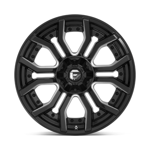 Fuel Offroad D711 RAGE Gloss Black Milled 20x10 -18 6x135|6x139.7mm 106.1mm - Wheelwiz
