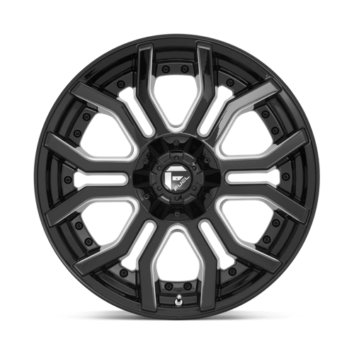 Fuel Offroad D711 RAGE Gloss Black Milled 20x9 +1 5x127|5x139.7mm 87.1mm - Wheelwiz