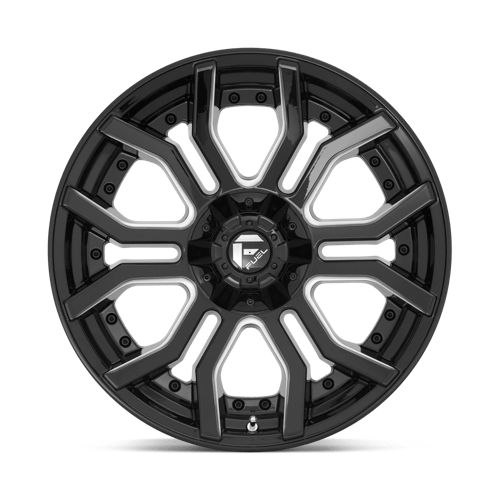 Fuel Offroad D711 RAGE Gloss Black Milled 22x10 -18 6x135|6x139.7mm 106.1mm - Wheelwiz