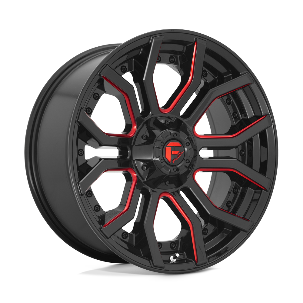Fuel Offroad D712 RAGE Gloss Black Red Tinted Clear 24x12 -44 6x135|6x139.7mm 106.1mm - WheelWiz