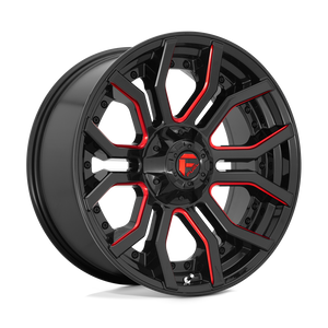 Fuel Offroad D712 RAGE Gloss Black Red Tinted Clear 24x12 -44 6x135|6x139.7mm 106.1mm - WheelWiz