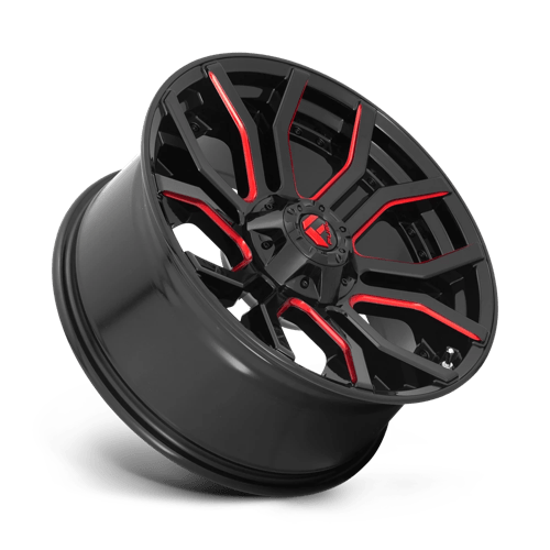 Fuel Offroad D712 RAGE Gloss Black Red Tinted Clear 24x12 -44 6x135|6x139.7mm 106.1mm - WheelWiz