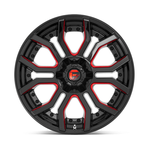 Fuel Offroad D712 RAGE Gloss Black Red Tinted Clear 20x9 +1 5x127|5x139.7mm 87.1mm - Wheelwiz