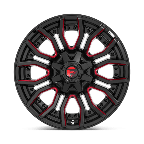 Fuel Offroad D712 RAGE Gloss Black Red Tinted Clear 20x10 -18 8x180mm 124.2mm - Wheelwiz
