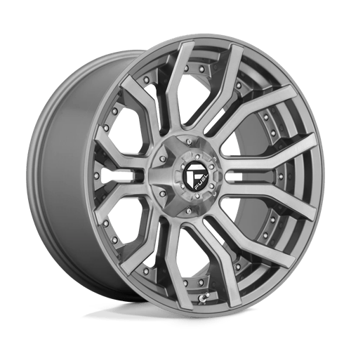 Fuel Offroad D713 RAGE PLATINUM Brushed Gun Metal Tinted Clear 24x12 -44 5x127|5x139.7mm 87.1mm - Wheelwiz