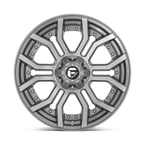 Fuel Offroad D713 RAGE PLATINUM Brushed Gun Metal Tinted Clear 20x9 +1 5x127|5x139.7mm 87.1mm - Wheelwiz