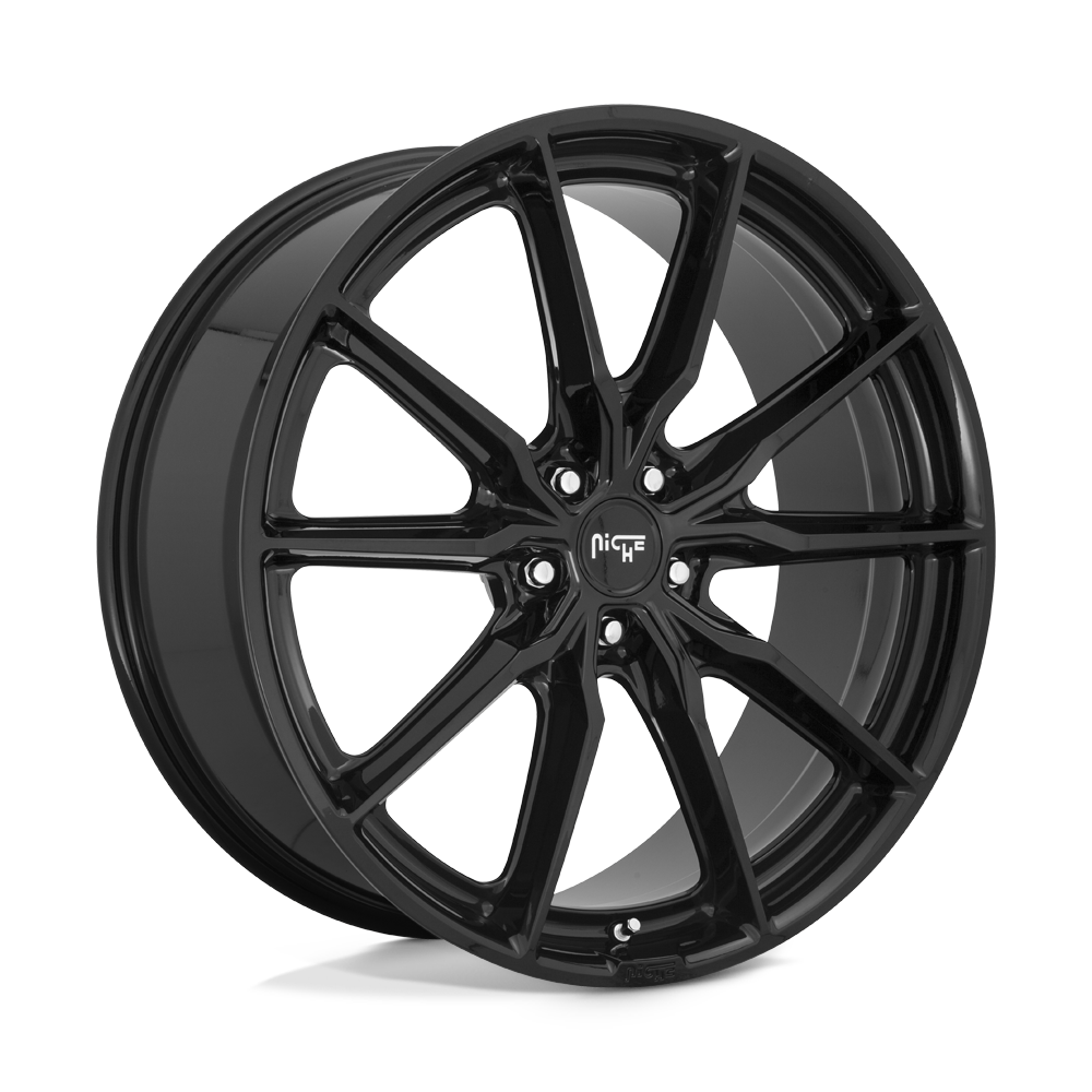 Niche M240 RAINIER Gloss Black 22x9 +38 5x108mm 72.6mm - WheelWiz