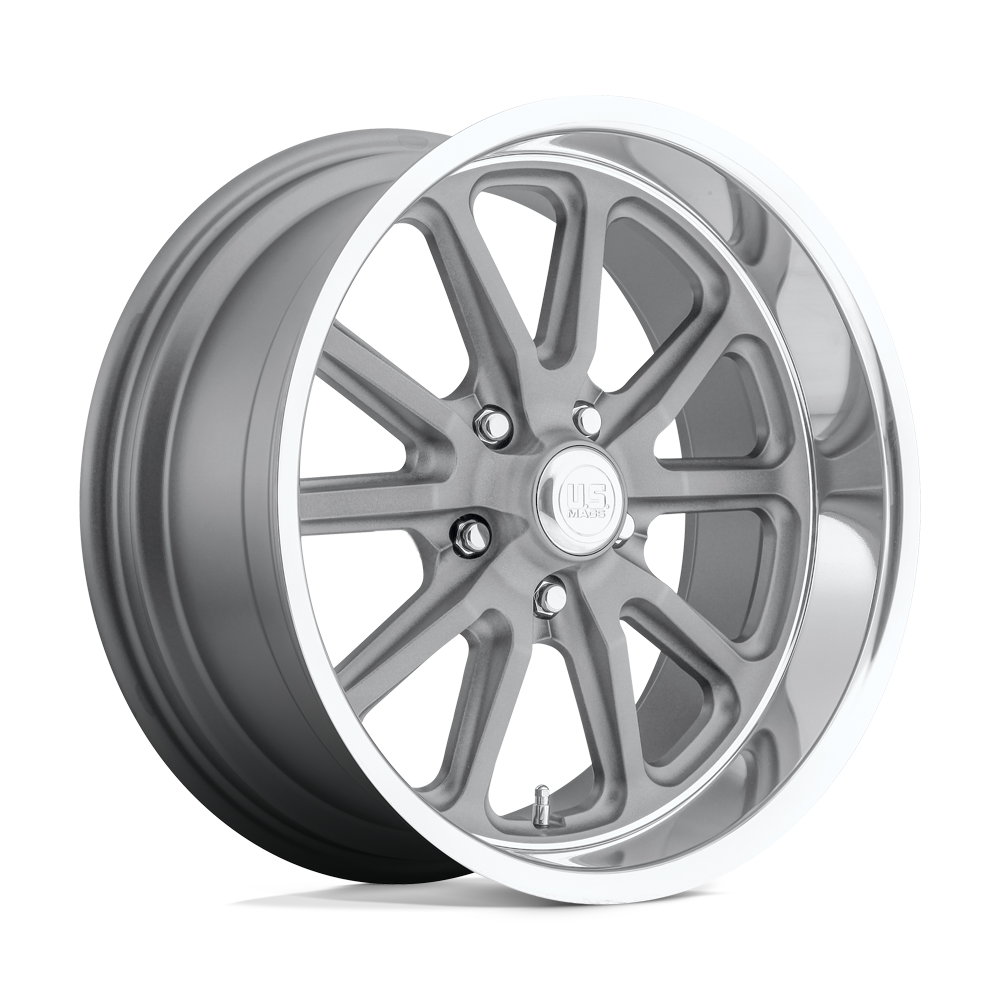 US MAG U111 RAMBLER Matte Gun Metal Machined 20x10 +35 5x120mm 72.6mm - WheelWiz