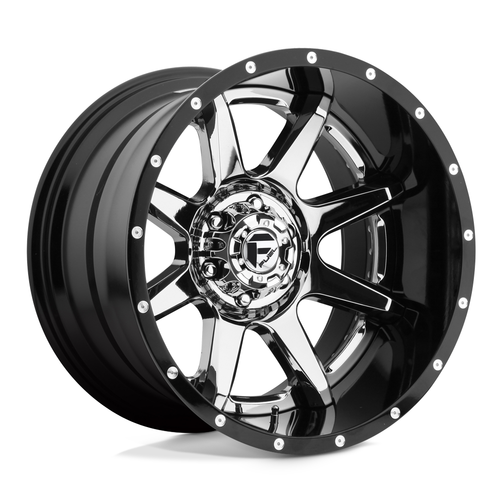 Fuel Offroad D247 RAMPAGE Chrome Plated Gloss Black Lip 20x10 -19 8x180mm 124.2mm - 2 PIECE - WheelWiz