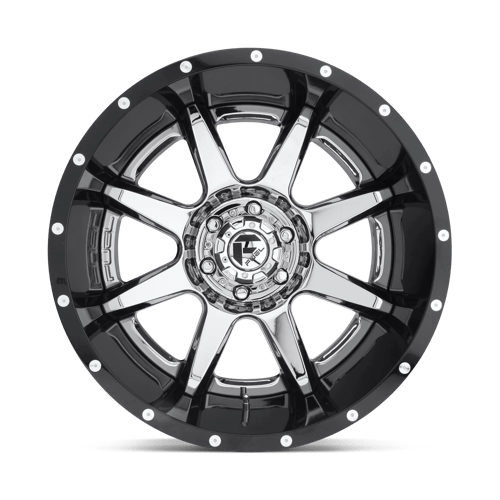 Fuel Offroad D247 RAMPAGE Chrome Plated Gloss Black Lip 20x10 -19 8x180mm 124.2mm - 2 PIECE - WheelWiz