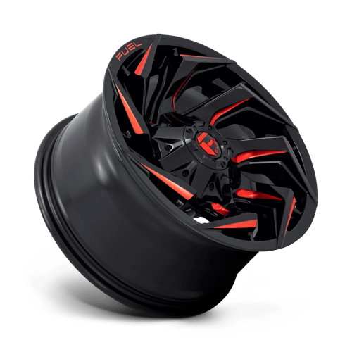 Fuel Offroad D755 REACTION Gloss Black Milled W/ Red Tint 17x9 +1 5x139.7|5x150mm 110.1mm - Wheelwiz