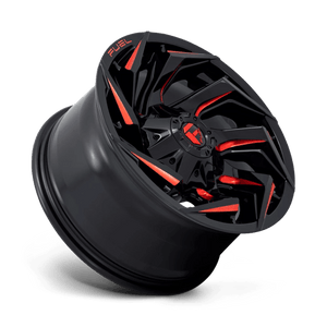 Fuel Offroad D755 REACTION Gloss Black Milled W/ Red Tint 20x9 +1 5x139.7|5x150mm 110.1mm - Wheelwiz