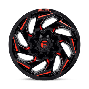 Fuel Offroad D755 REACTION Gloss Black Milled W/ Red Tint 18x9 +1 5x114.3|5x127mm 78.1mm - Wheelwiz