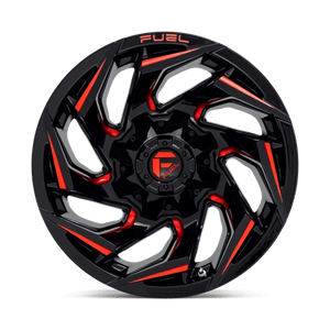 Fuel Offroad D755 REACTION Gloss Black Milled W/ Red Tint 15x8 -12 5x139.7mm 108mm - Wheelwiz