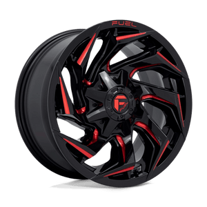 Fuel Offroad D755 REACTION Gloss Black Milled W/ Red Tint 18x9 +1 6x135|6x139.7mm 106.1mm - Wheelwiz