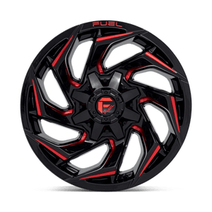 Fuel Offroad D755 REACTION Gloss Black Milled W/ Red Tint 18x9 +1 6x135|6x139.7mm 106.1mm - Wheelwiz