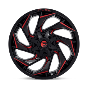 Fuel Offroad D755 REACTION Gloss Black Milled W/ Red Tint 20x9 +20 8x165.1mm 125.1mm - Wheelwiz