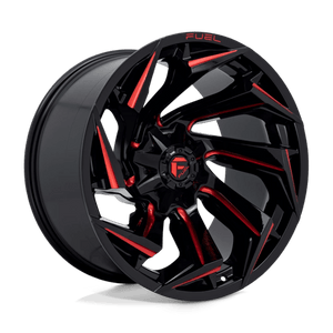 Fuel Offroad D755 REACTION Gloss Black Milled W/ Red Tint 22x12 -44 8x180mm 124.2mm - Wheelwiz