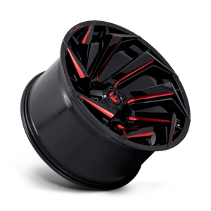 Fuel Offroad D755 REACTION Gloss Black Milled W/ Red Tint 22x12 -44 8x180mm 124.2mm - Wheelwiz