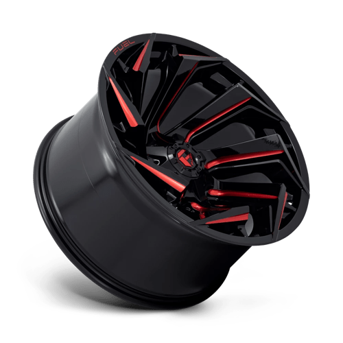 Fuel Offroad D755 REACTION Gloss Black Milled W/ Red Tint 22x12 -44 8x165.1mm 125.1mm - Wheelwiz