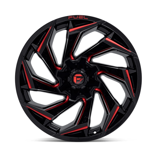Fuel Offroad D755 REACTION Gloss Black Milled W/ Red Tint 22x12 -44 8x165.1mm 125.1mm - Wheelwiz