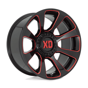 XD Series XD854 REACTOR Gloss Black Milled With Red Tint 20x9 00 6x135|6x139.7mm 106.1mm - WheelWiz