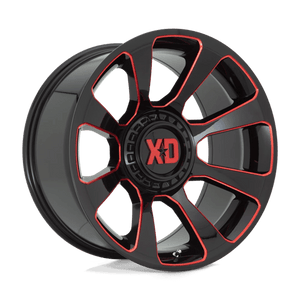 XD Series XD854 REACTOR Gloss Black Milled W/ Red Tint 20x10 -18 Custom 78.1mm - Wheelwiz