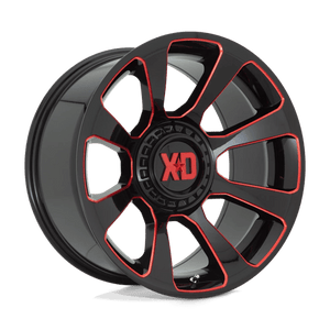 XD Series XD854 REACTOR Gloss Black Milled W/ Red Tint 20x10 -18 5x127|5x139.7mm 78.1mm - Wheelwiz