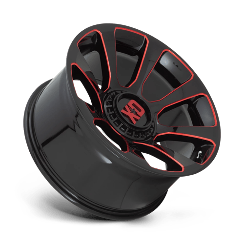XD Series XD854 REACTOR Gloss Black Milled W/ Red Tint 20x10 -18 5x127|5x139.7mm 78.1mm - Wheelwiz