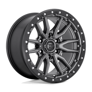 Fuel Offroad D680 REBEL Matte Gunmetal Black Bead Ring 17x9 +1 6x114.3mm 66.1mm - Wheelwiz