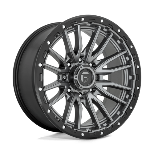 Fuel Offroad D680 REBEL Matte Gunmetal Black Bead Ring 22x10 -18 8x180mm 124.2mm - Wheelwiz