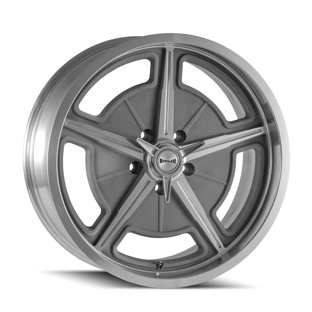 Ridler 605 Matte as-cast machined 20x8.5 0 5x127mm 83.82mm - Wheelwiz