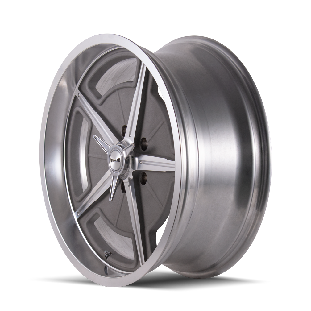 Ridler 605 Matte as-cast machined 17x7 0 5x114.3mm 83.82mm - WheelWiz