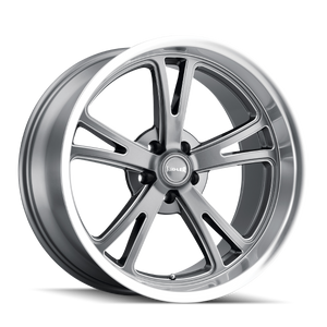 Ridler 606 Gloss grey machined 20x10 0 5x127mm 83.82mm