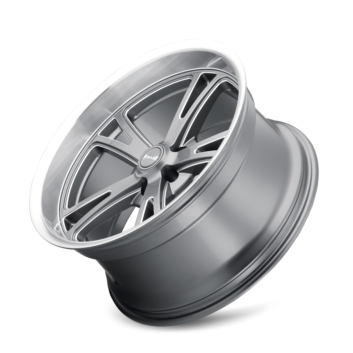 Ridler 606 Gloss grey machined 20x10 0 5x120.65mm 83.82mm - Wheelwiz