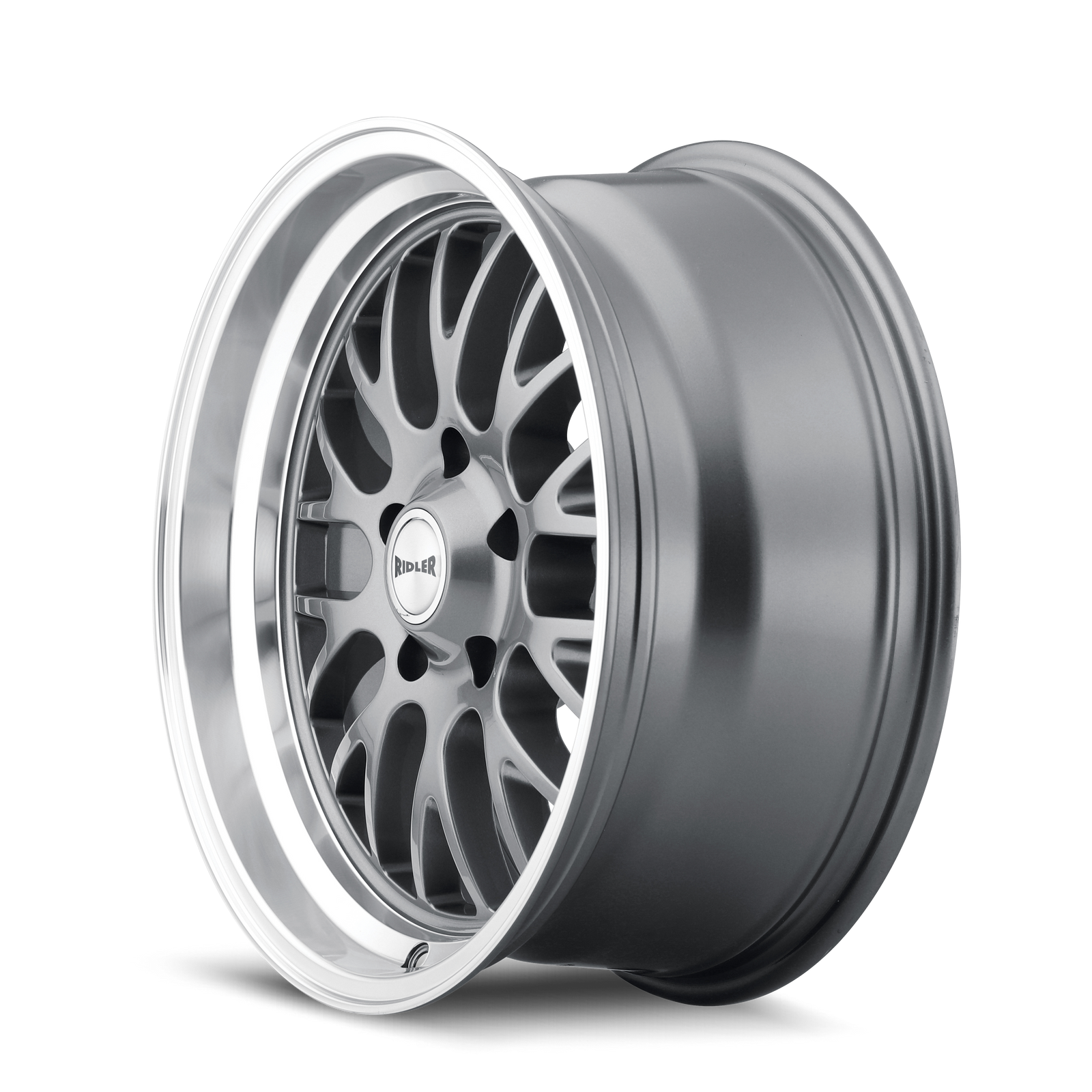 Ridler 607 Gloss grey machined 20x10 0 5x114.3mm 83.82mm - Wheelwiz