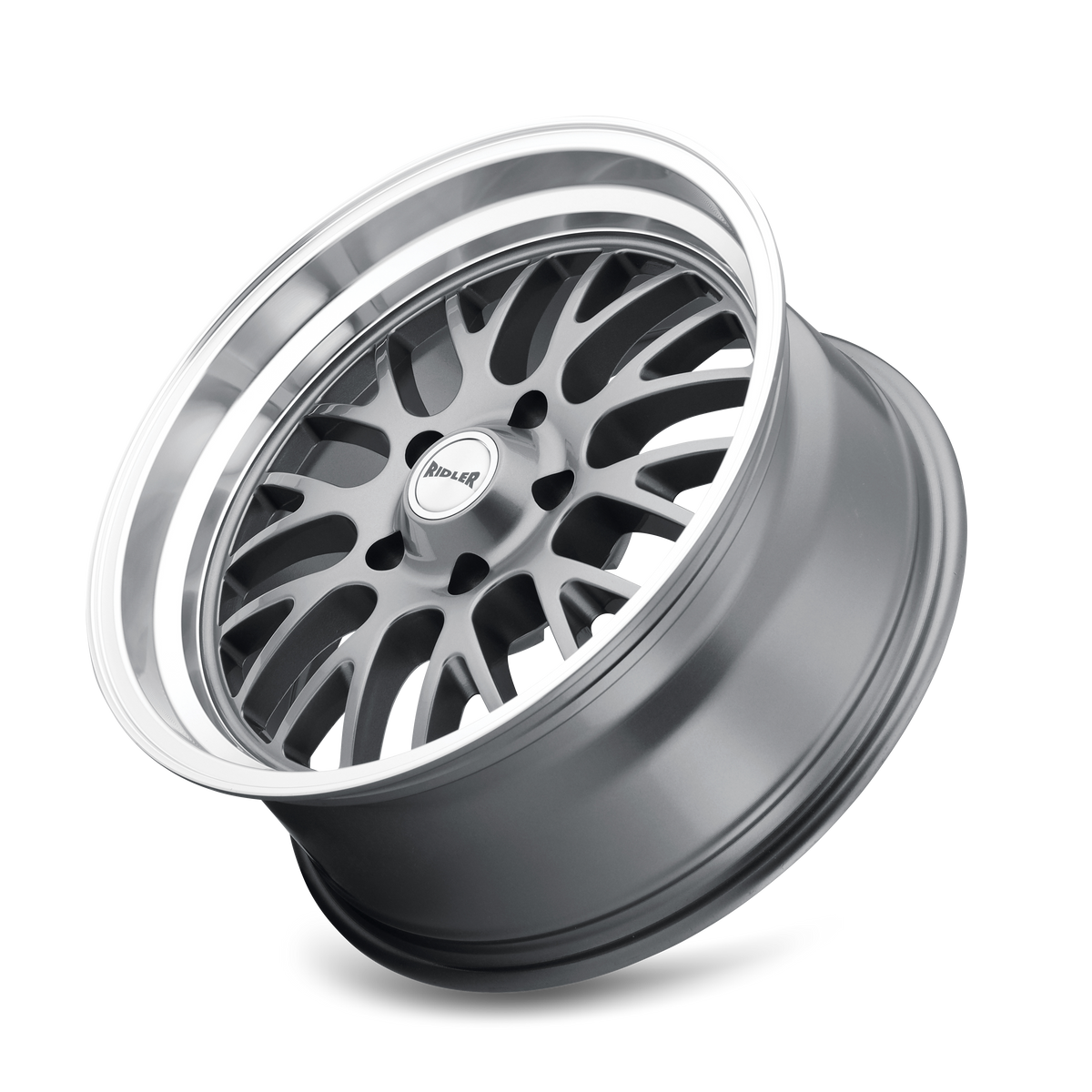 Ridler 607 Gloss grey machined 20x10 0 5x120.65mm 83.82mm - Wheelwiz