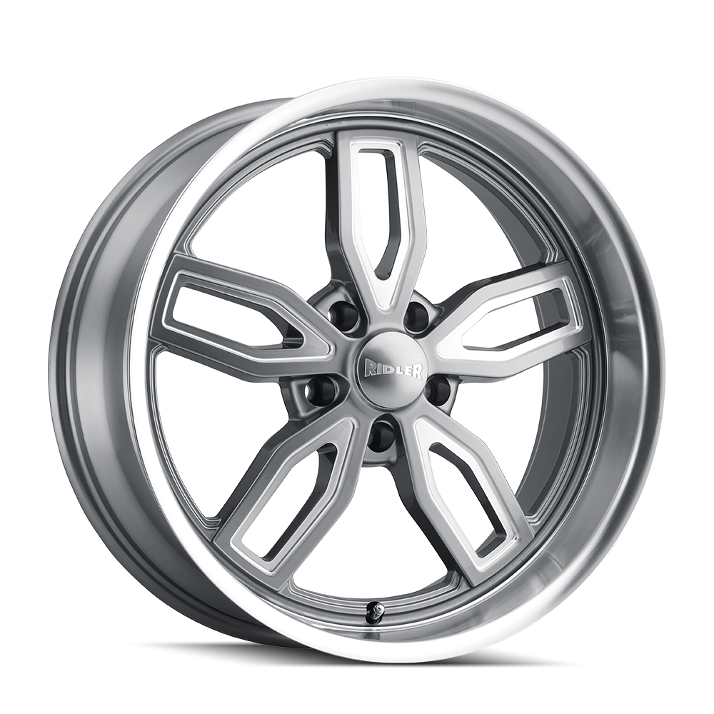 Ridler 608 Gloss grey milled 18x8 0 5x114.3mm 72.62mm - Wheelwiz