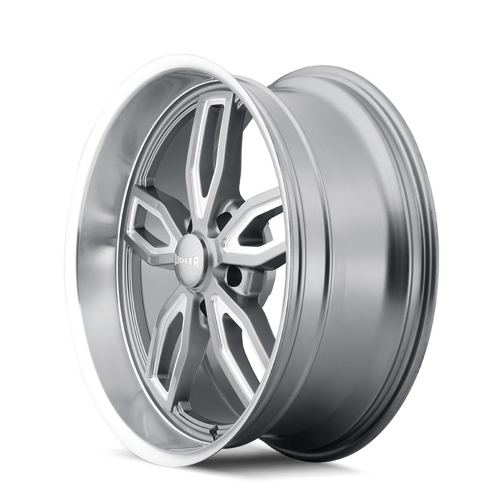 Ridler 608 Gloss grey milled 20x10 0 5x120.65mm 72.62mm - Wheelwiz