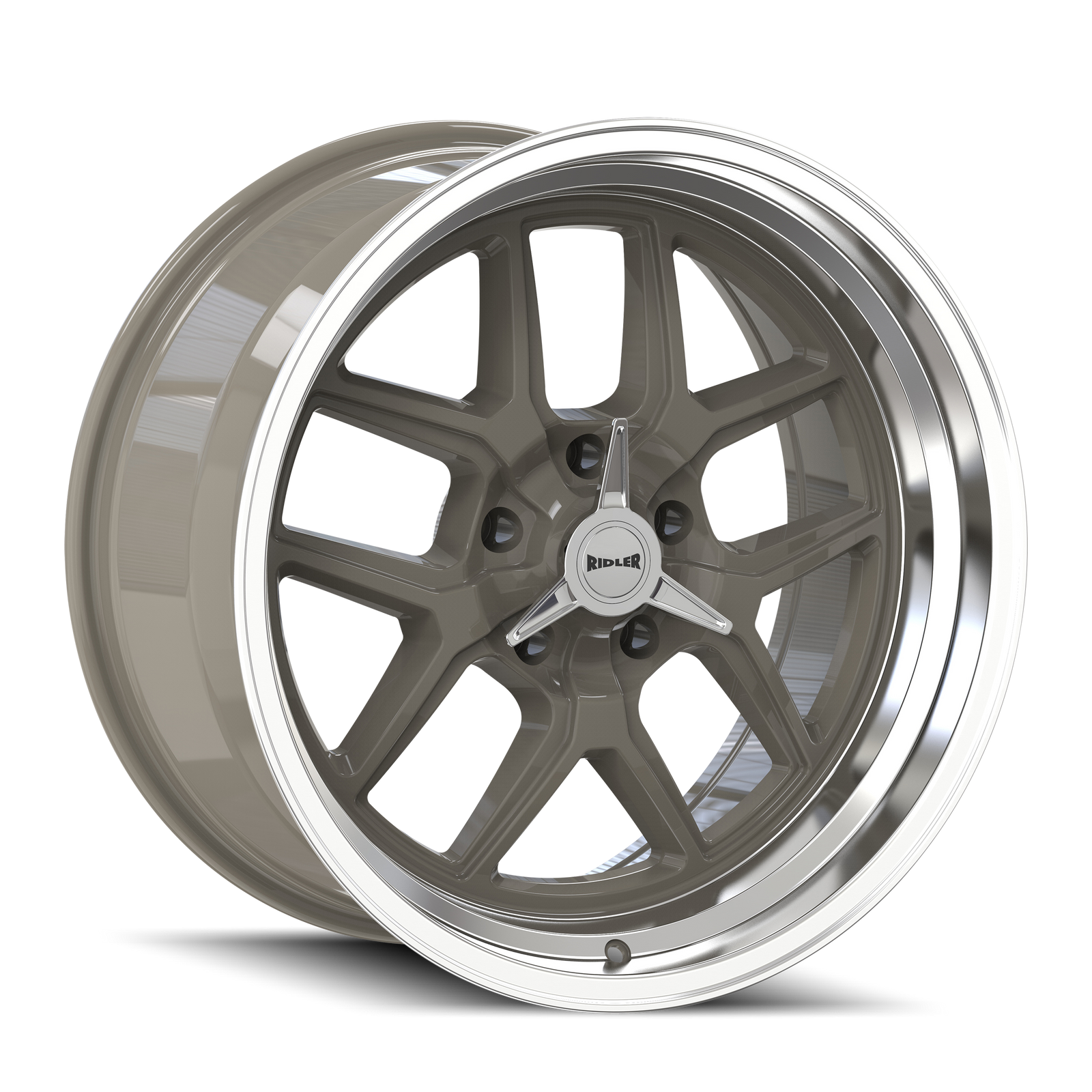 Ridler 610 Gloss grey polished 17x7 0 5x127mm 83.82mm - Wheelwiz