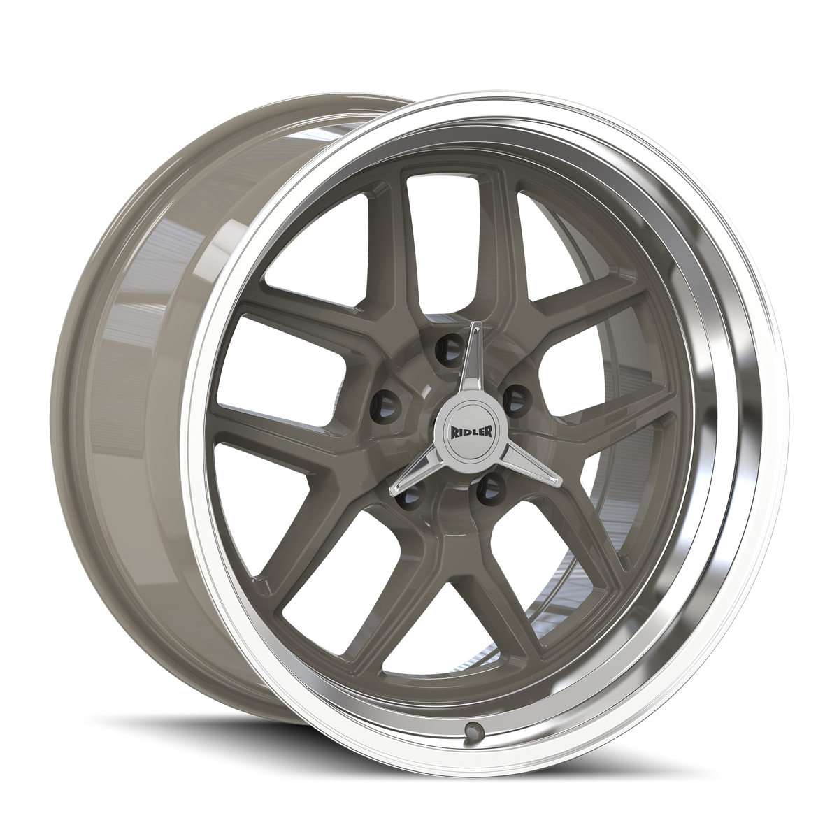 Ridler 610 Gloss grey polished 17x7 0 5x114.3mm 83.82mm - Wheelwiz
