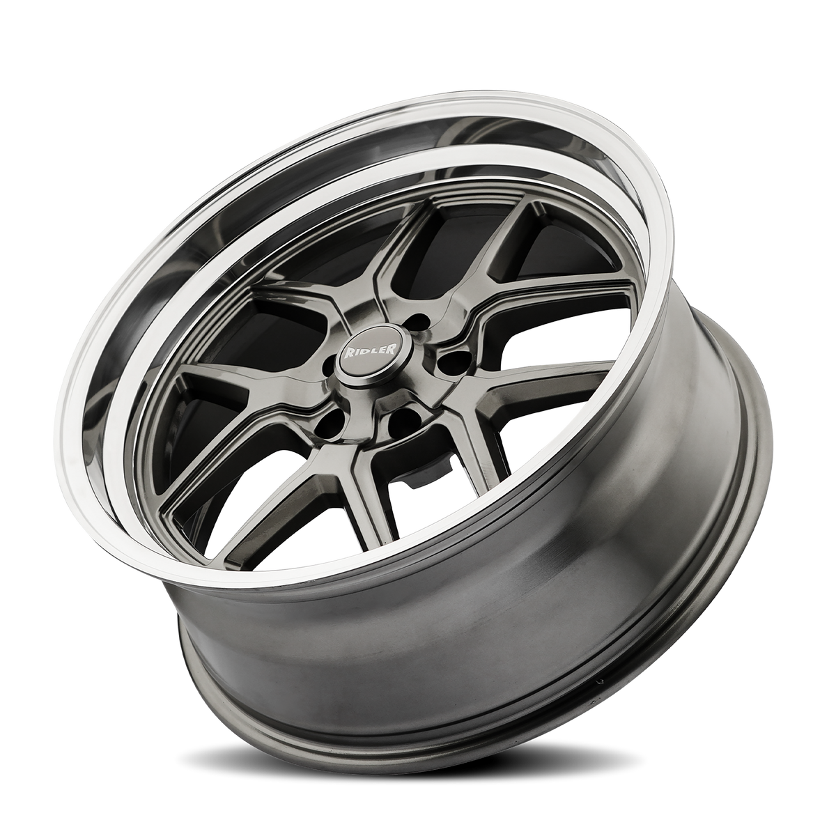 Ridler 610 Gloss grey polished 20x10 0 5x127mm 83.82mm - Wheelwiz