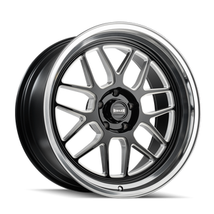 Ridler 611 Gloss black/milled with diamond cut lip 17x8 0 5x114.3mm 83.82mm