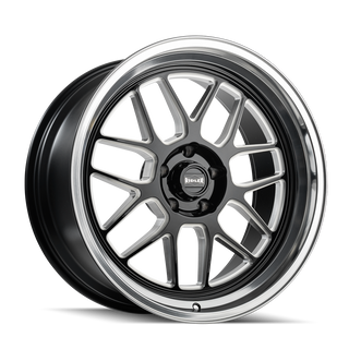 Ridler 611 Gloss black/milled with diamond cut lip 18x8 0 5x120.65mm 83.82mm