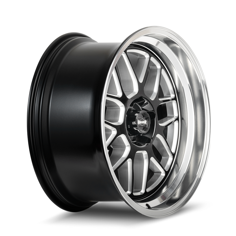 Ridler 611 Gloss black/milled with diamond cut lip 20x10 0 5x114.3mm 83.82mm