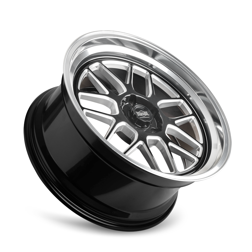 Ridler 611 Gloss black/milled with diamond cut lip 17x7 0 5x114.3mm 83.82mm - Wheelwiz