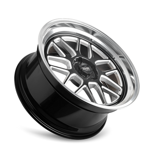 Ridler 611 Gloss black/milled with diamond cut lip 17x8 0 5x114.3mm 83.82mm